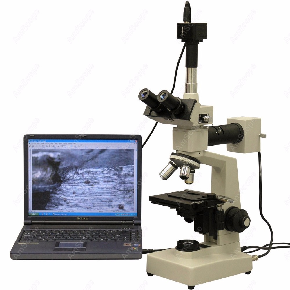 Microscope Compound 40X - AmScope Metalurjik Trinoküler Bileşik Mikroskop 40X-1600X,