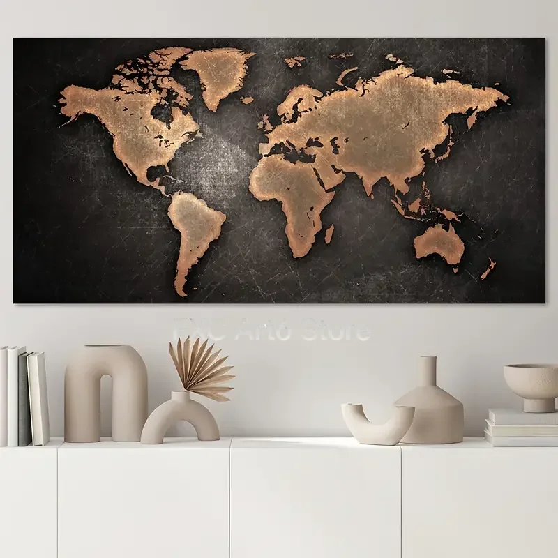 Star Map Poster - 1 adet çerçevesiz tuval posteri, modern