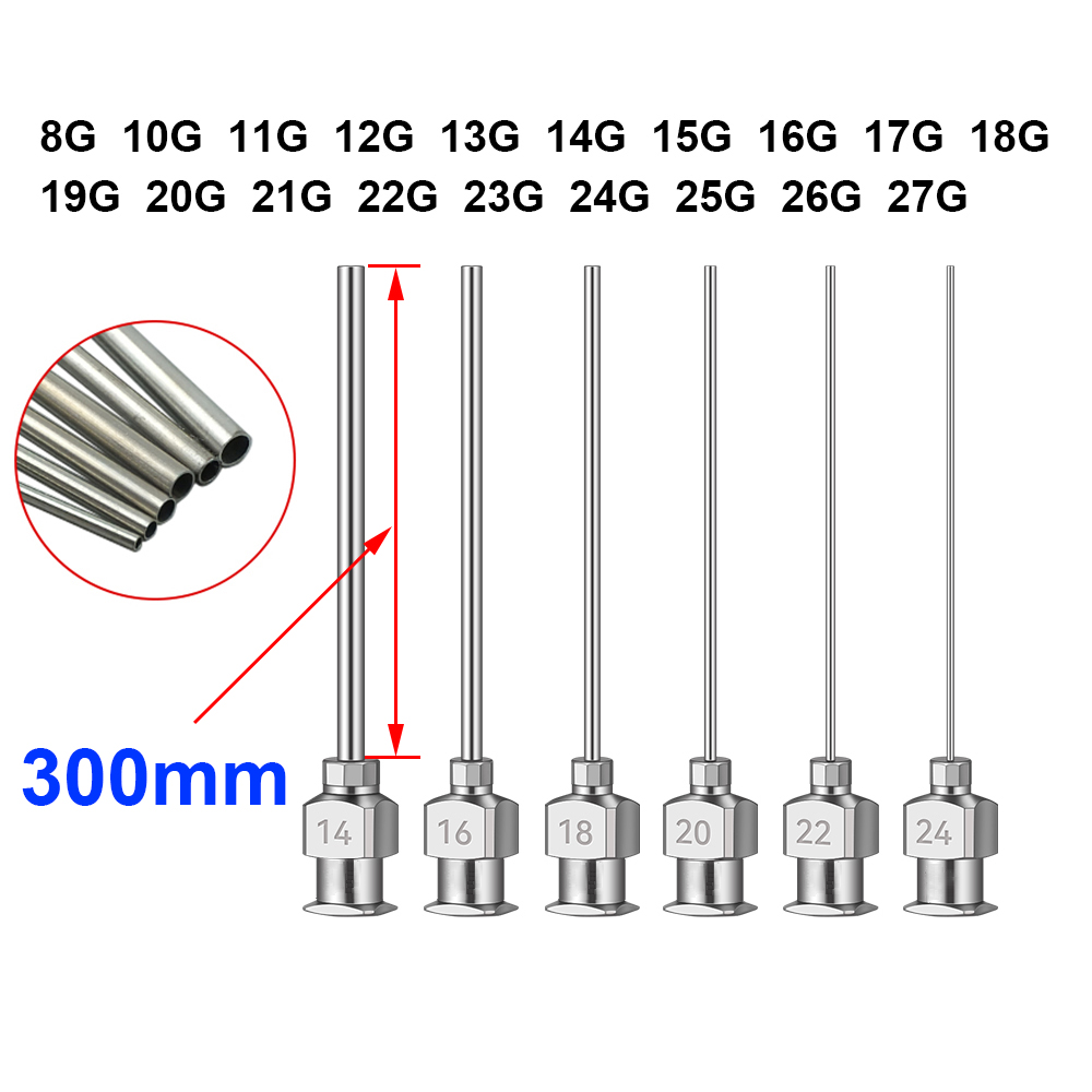 Hobby Science Lab - 12 adet SUS304 300mm Uzun Künt